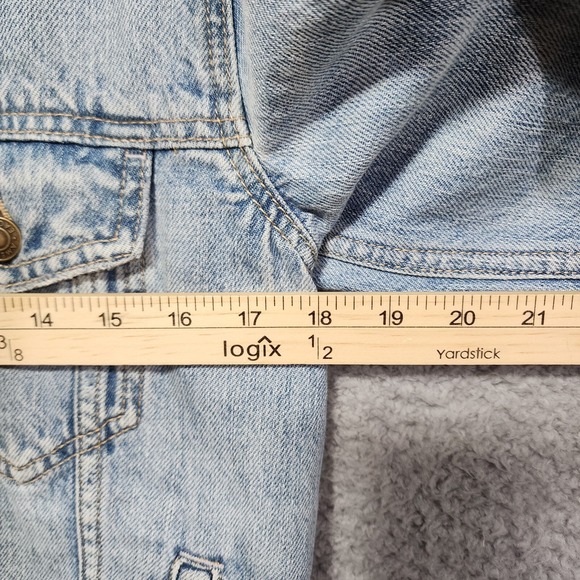 American Eagle Light Washed Denim Jacket Distressed Size Small‎ Blue Jean - Picture 5 of 6